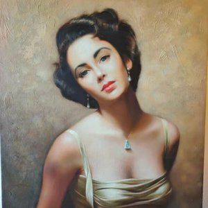 Original Portrait Oil Painting - "Elizabeth Taylor" Unframed